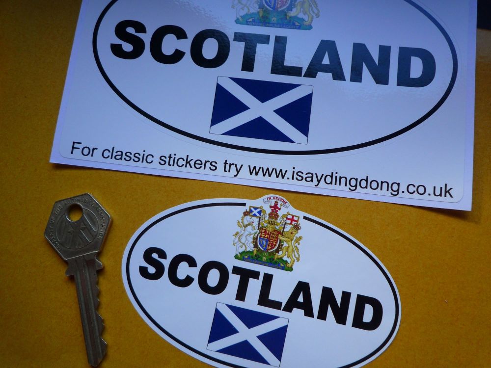 Scotland Royal Crest & Saltire ID Plate Sticker. 4" or 6".