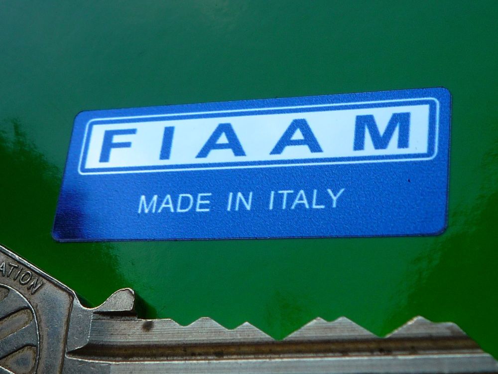 Fiaam 'Made in Italy' Navy Blue & Foil Sticker. 40mm.