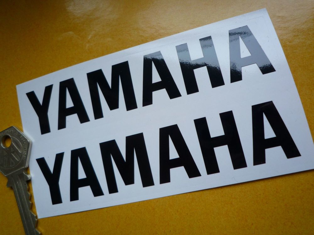 Yamaha Cut Vinyl Text Stickers. Style 2. 120mm Pair.