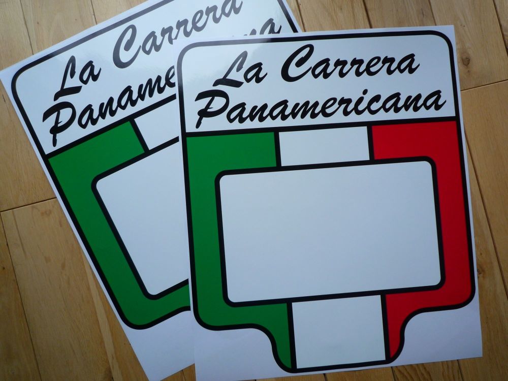 La Carrera Panamericana Mexico Door Panel Stickers. 17.5" Pair.