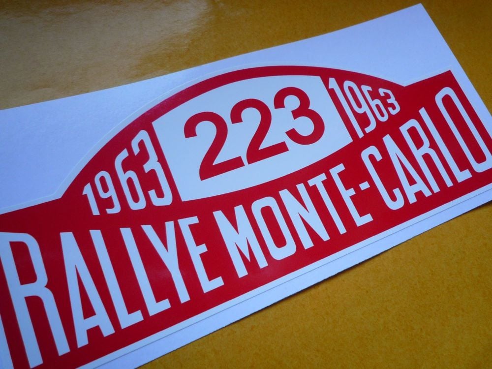 Ford Falcon No.223 1963 Monte-Carlo Rallye Plate style Sticker. 16".