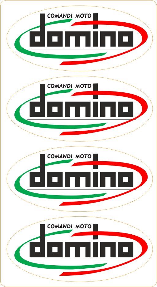 Domino Comandi Moto Italia Twistgrip Stickers. 40mm. Set of 4.
