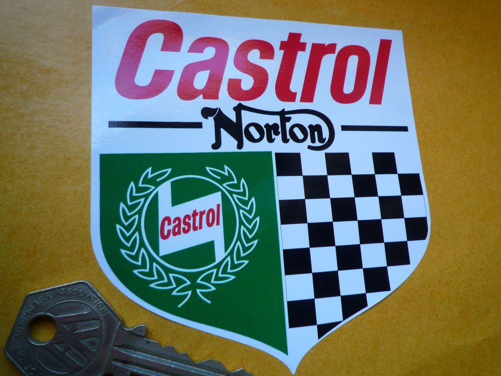 Norton & Castrol Shield Style Sticker. 3