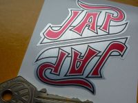 JAP Thick Brushed Foil Shaped Stickers. 3" Pair.
