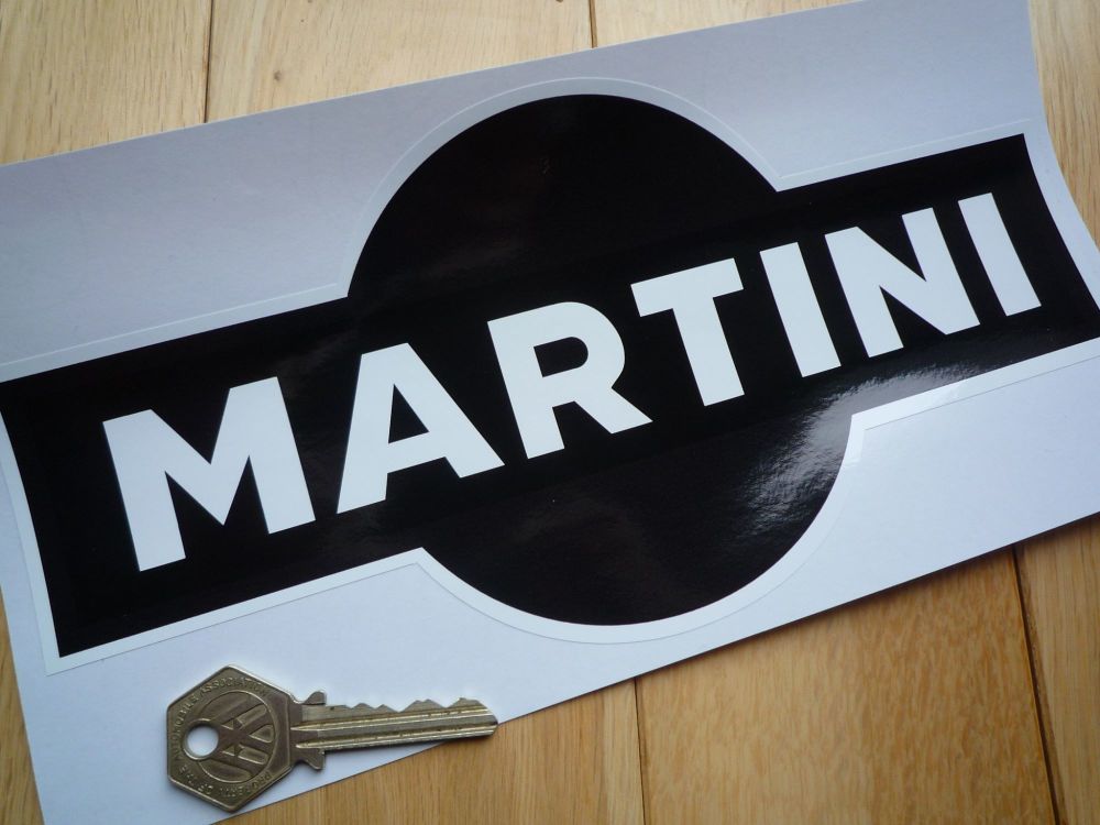 Martini Black & White Sticker. 10".