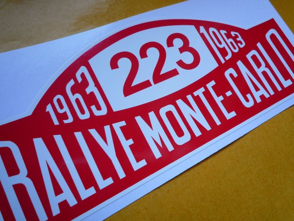 Ford Falcon No.223 1963 Monte-Carlo Rallye Plate style Sticker. 6".