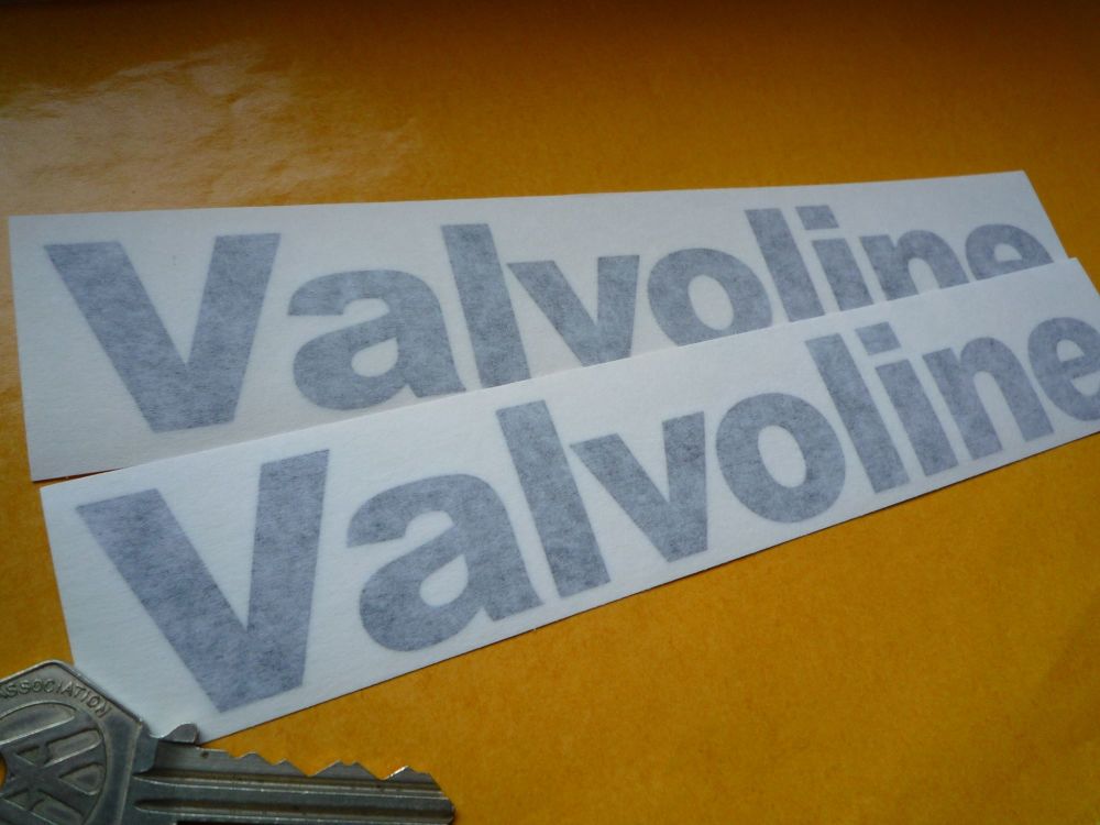 Valvoline Cut Vinyl Old Style Text Stickers. 6", 8" or 9" Pair.