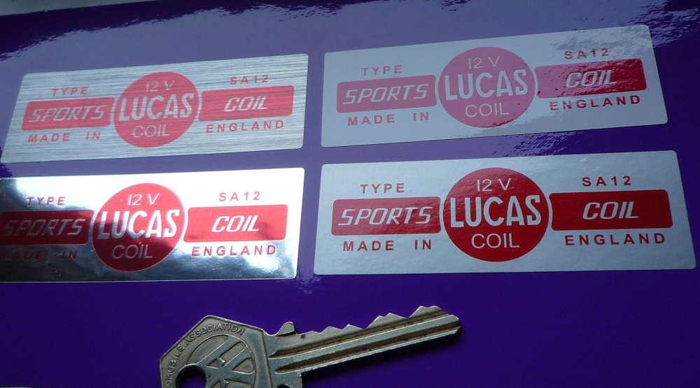 Lucas Sports Coil Sticker SA12 12V. Style 2 Various finishes.