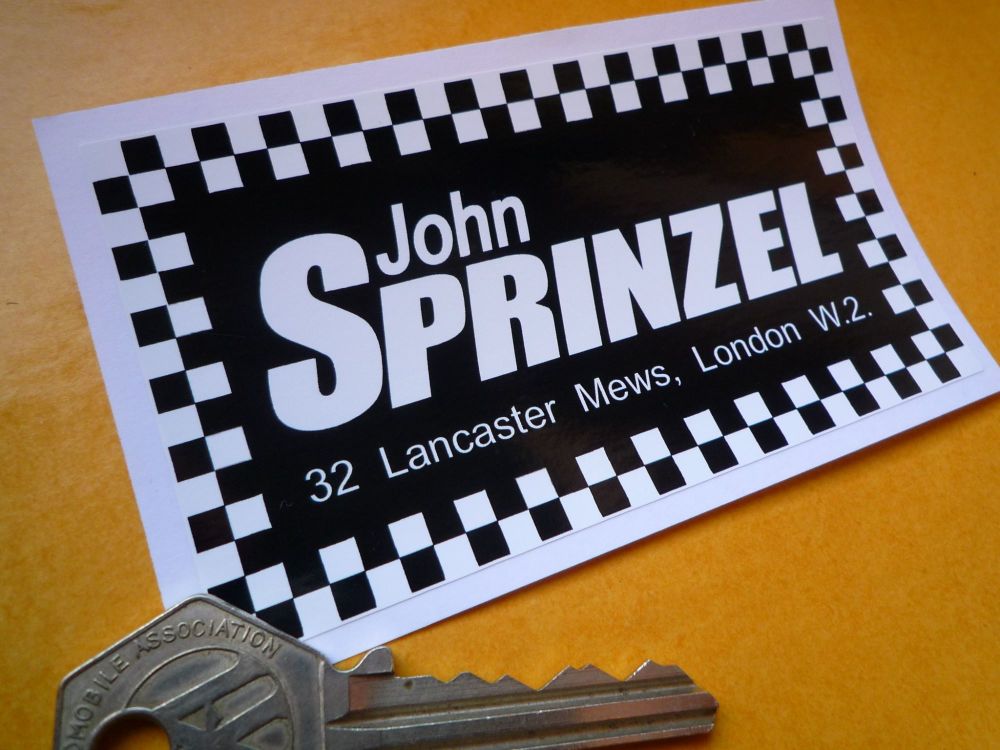 John Sprinzel Black & White Oblong Sticker. 4