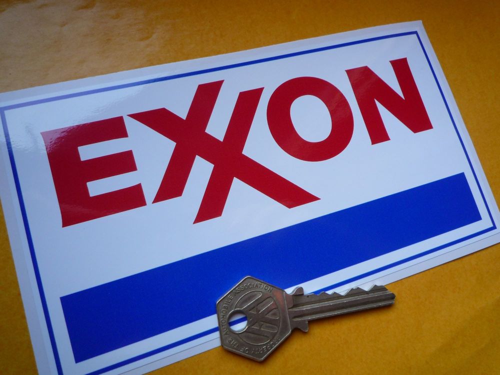 Exxon Oblong Stickers. 6.5" Pair.