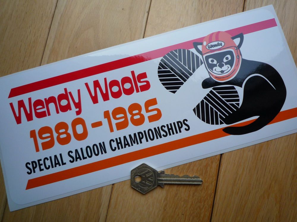 Wendy Wools Special Saloon Championships 1980-1985 Sponsor Sticker. 11".