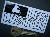Les Leston Black & White Oblong Sticker. 4".