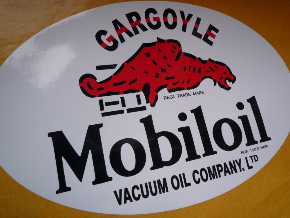 Mobil oil Gargoyle Vacuum Oil Company Oval Sticker. 19".