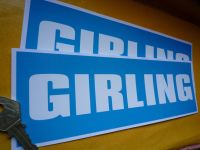 Girling Light Blue & White Oblong Stickers. 9.5