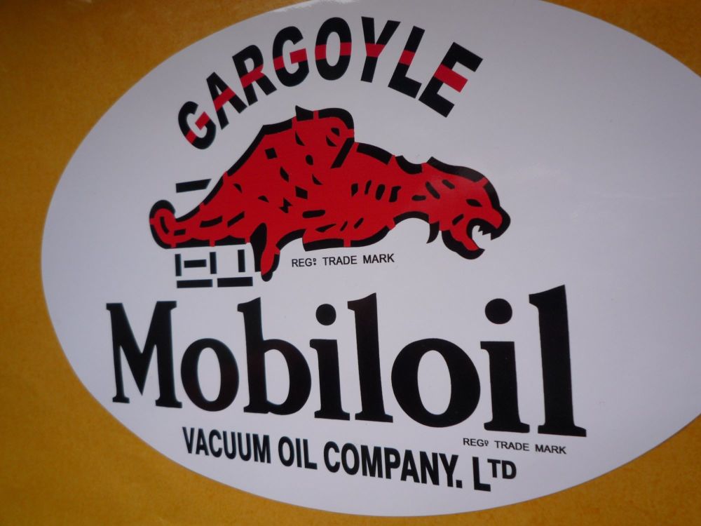 Mobil oil Gargoyle Vacuum Oil Company Oval Sticker. 12".