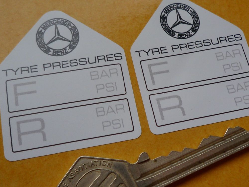 Mercedes Benz Tyre Pressure Stickers. 1.75