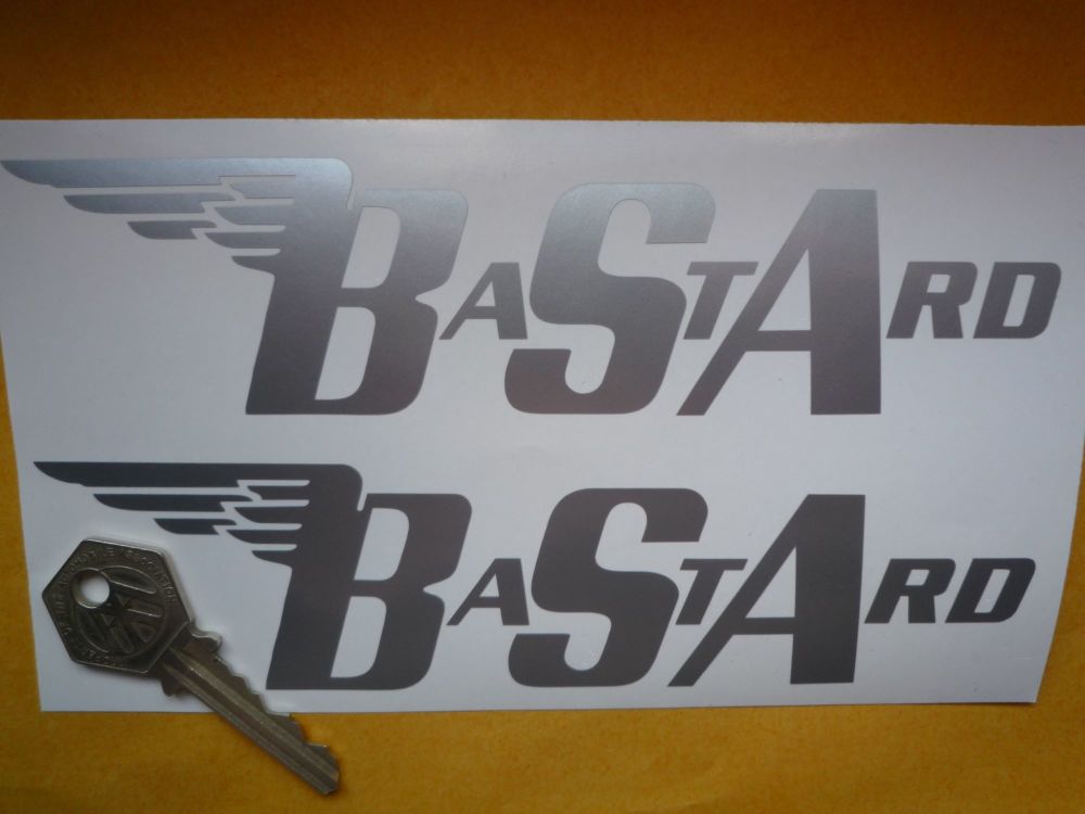BSA BaStArd Cut Vinyl Angular Style Gas Tank Stickers. 7" Pair.