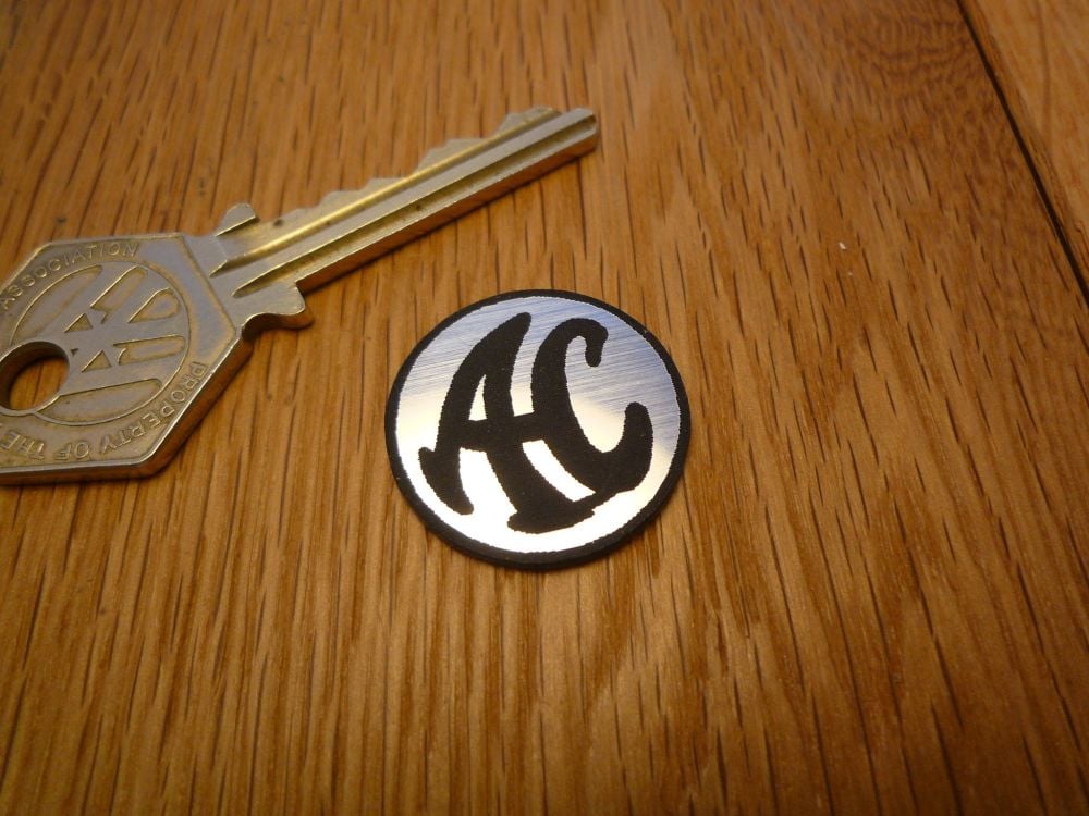 AC Cars Logo Circular Laser Cut Self Adhesive Car Badge. 25mm.