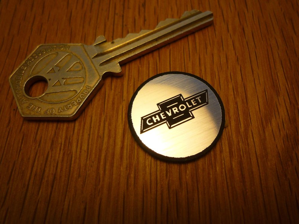 Chevrolet Logo Circular Laser Cut Self Adhesive Car Badge. 25mm.