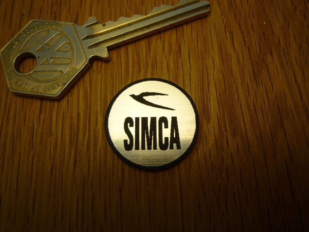 Simca Logo Circular Laser Cut Self Adhesive Car Badge. 25mm.