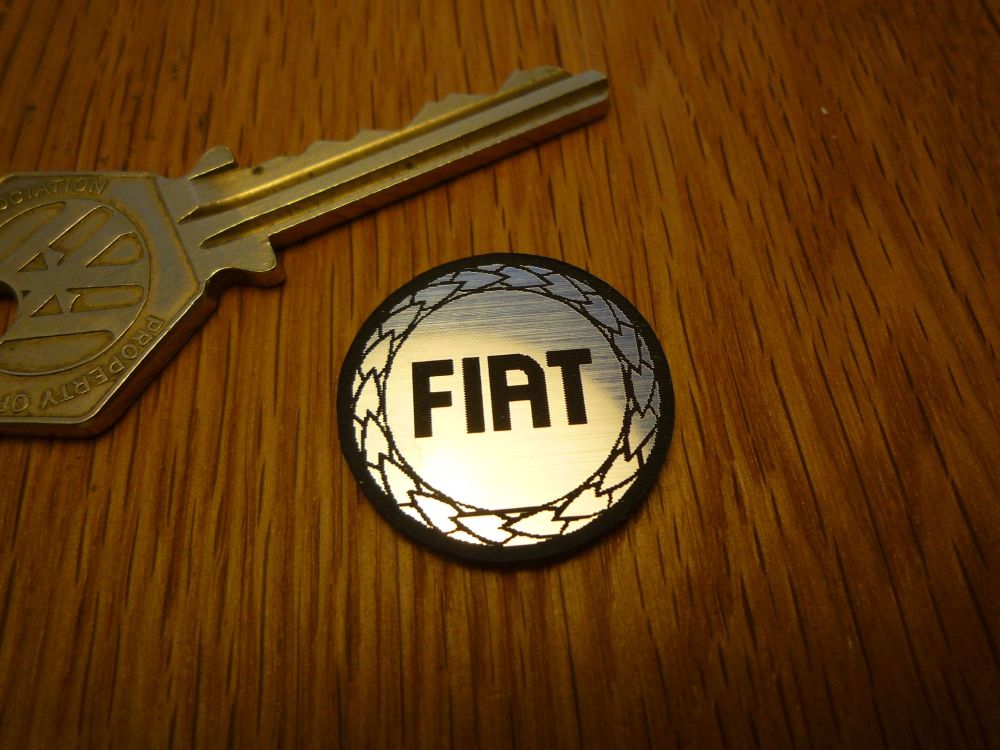 Fiat Logo Circular Laser Cut Self Adhesive Car Badge. 25mm.