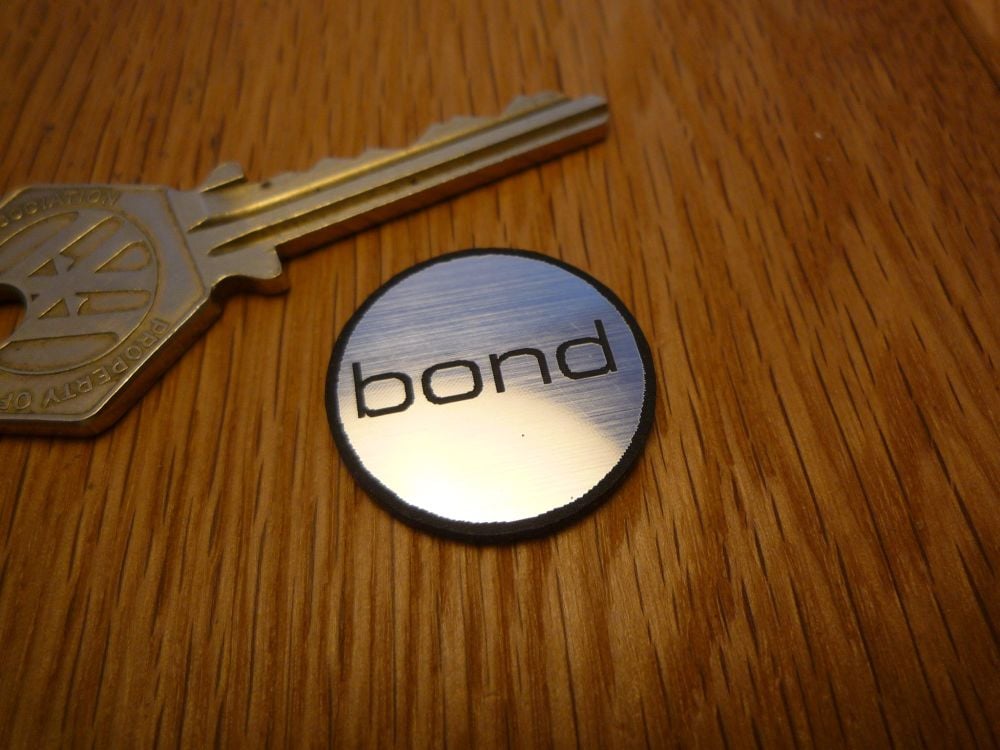 Bond Logo Circular Laser Cut Self Adhesive Car Badge. 25mm.