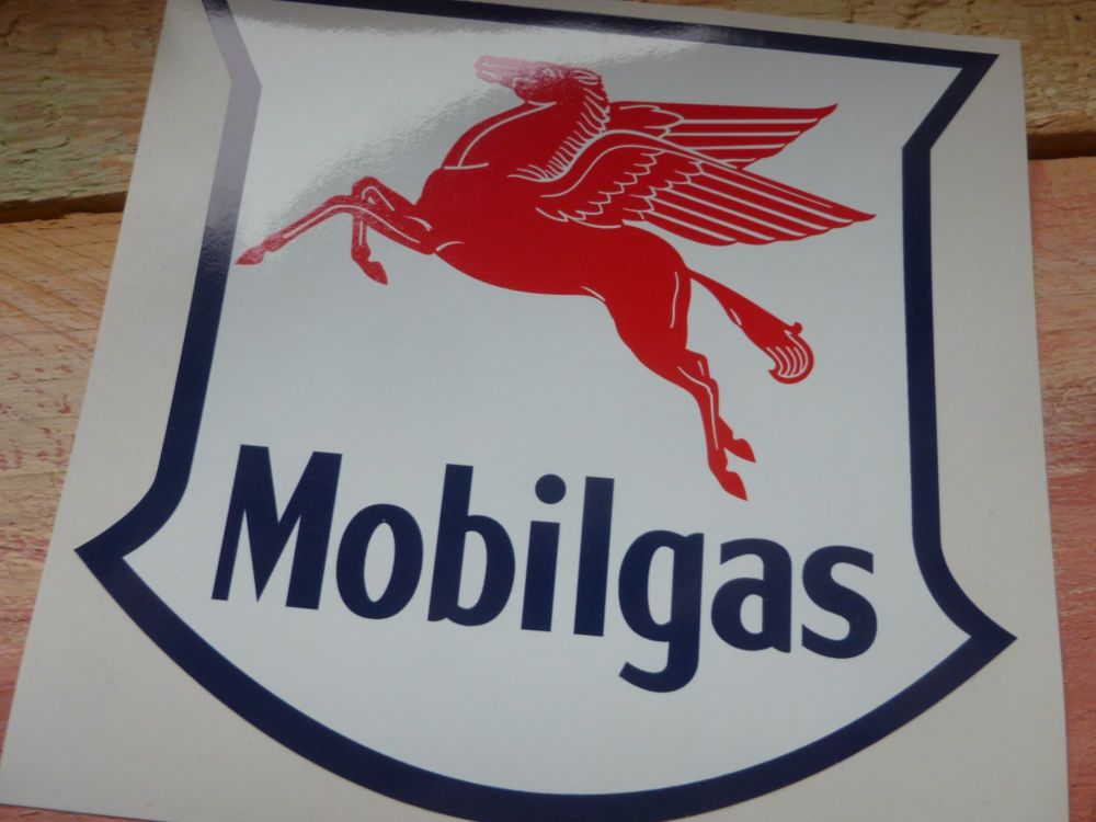 Mobil Mobilgas Shield Sticker. 10" or 12".