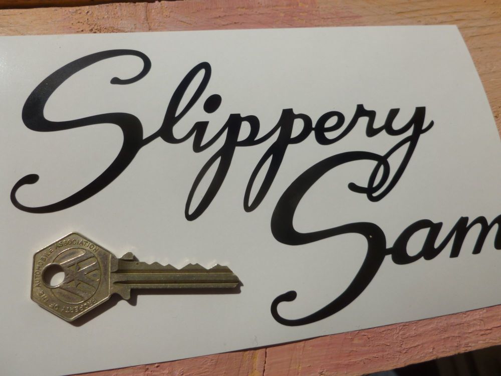 Triumph Slippery Sam Cut Vinyl Script Text Sticker - 7"