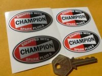 Champion Spark Plugs 'Equipped With' Oval Stickers. 2" Pair.