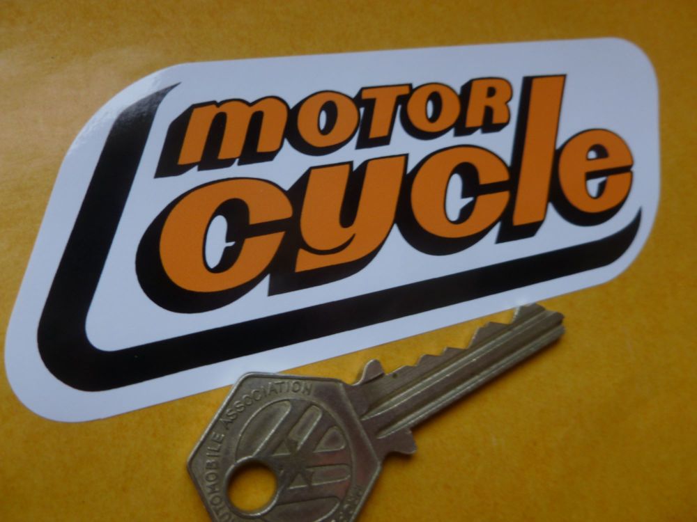 Motor Cycle Weekly Paper Parallelogram Sticker. 120mm.