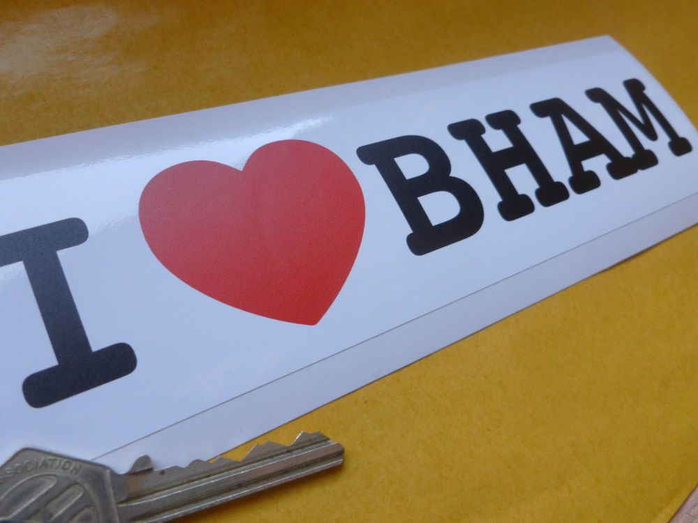  I Love BHAM Birmingham Oblong Sticker. 8".