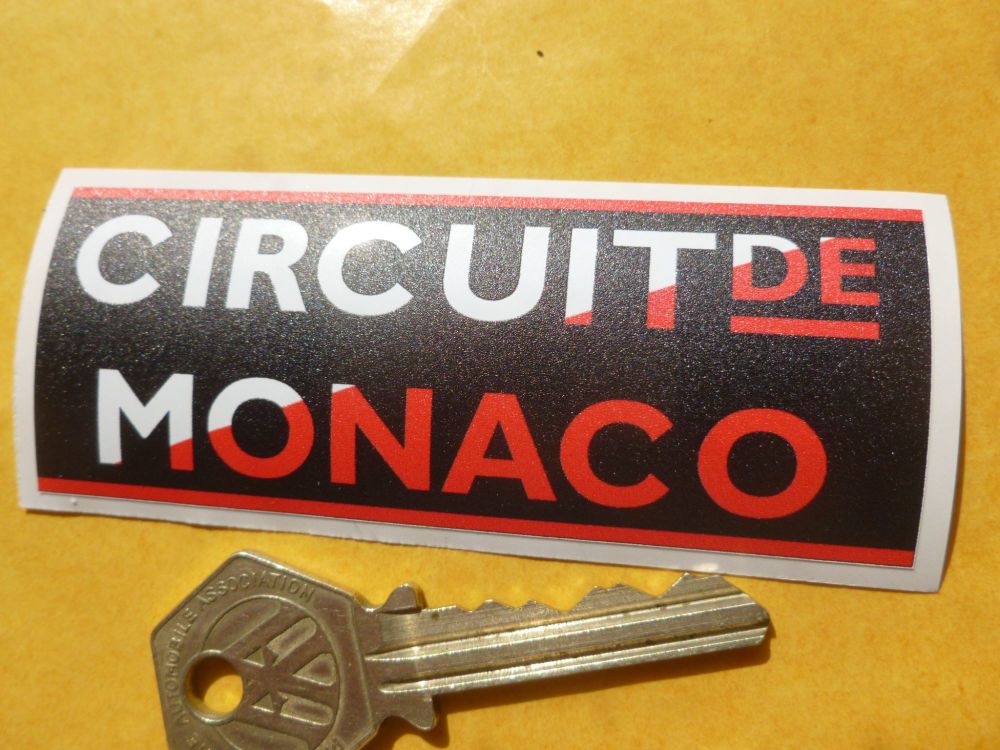 Monaco Circuit Oblong Window or Body Sticker. 3.5".