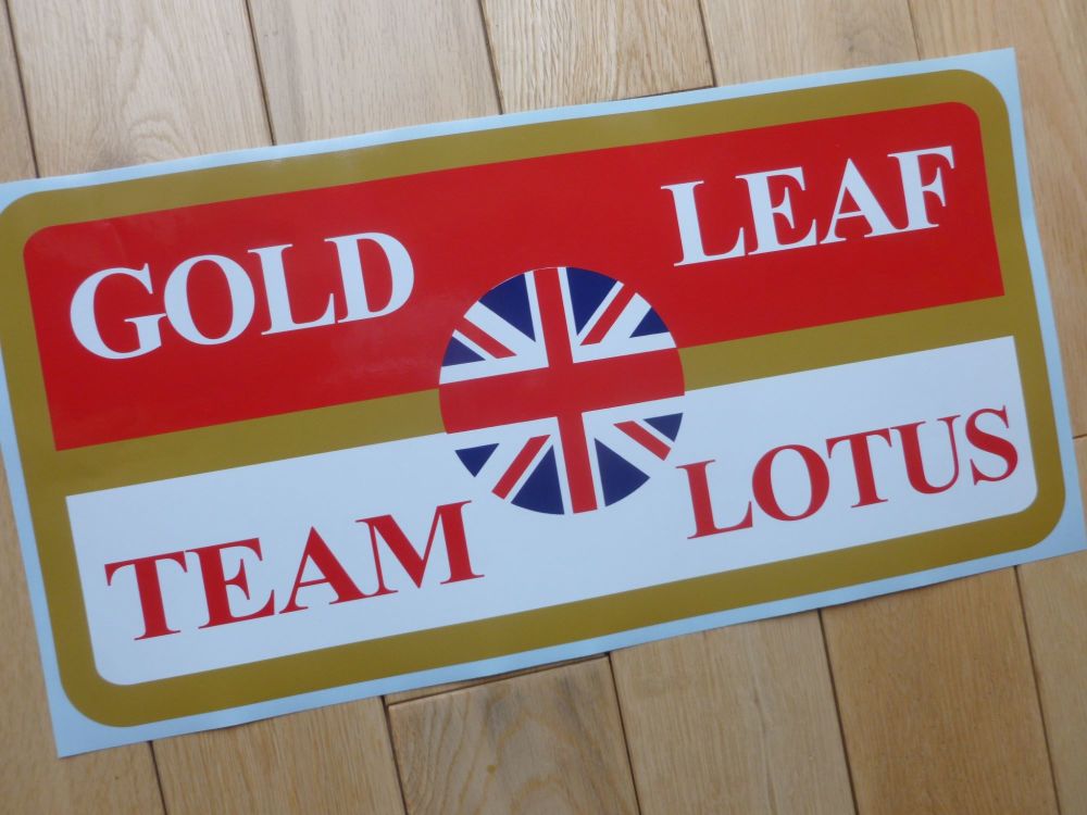 Gold Leaf Union Jack Team Lotus Sticker. 16.25".