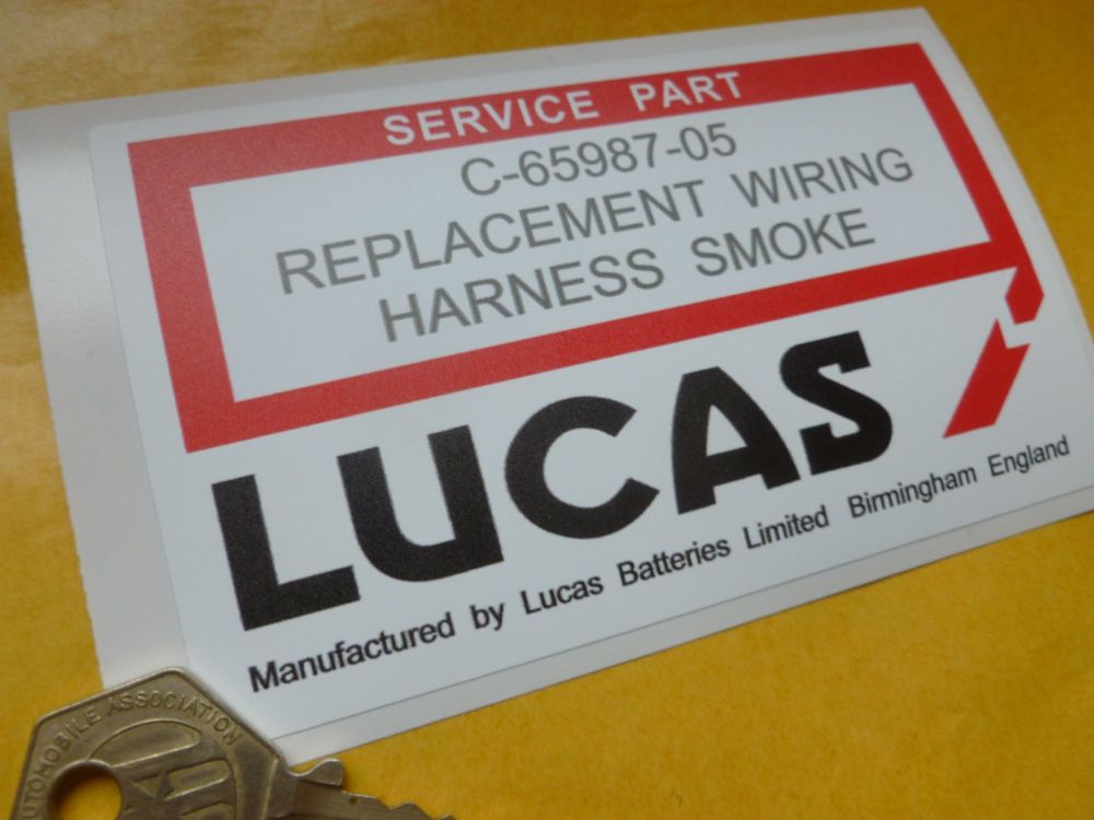 Lucas Replacement Wiring Harness Smoke Sticker. 4.5".