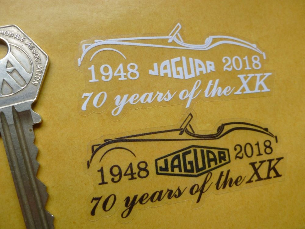 Jaguar 70 Years of XK Sticker. XK120 XK140 XK150. 3".