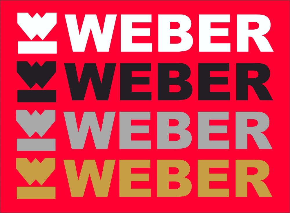 Weber Cut Vinyl Logo & Text Stickers. 10" Pair.