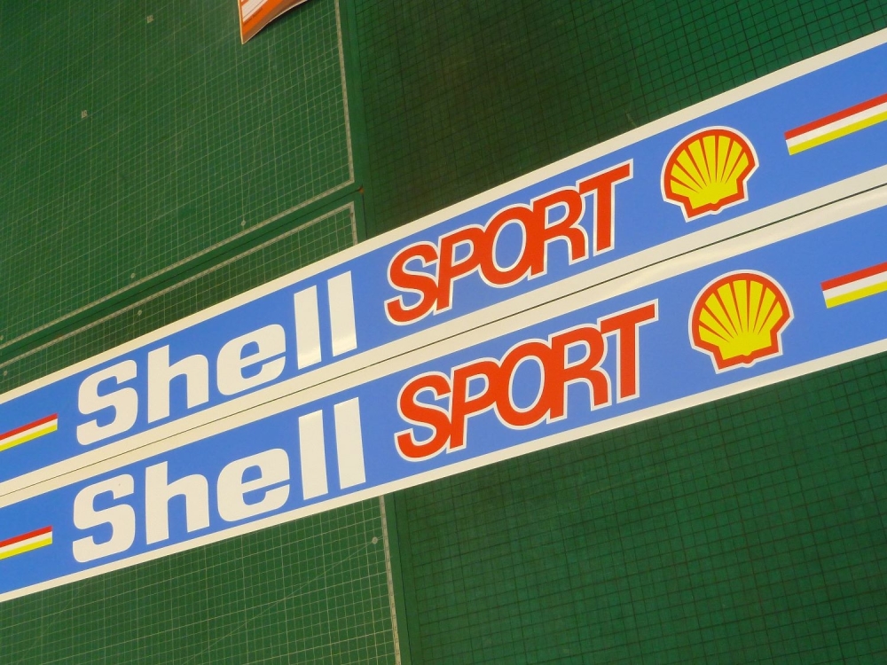 Shell Sport Race & Rally Coloured Screentop Sunstrip Visor -Blue Background - 55"