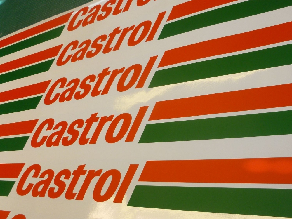 Castrol Race & Rally Coloured Screentop Sunstrip Visor. 55".