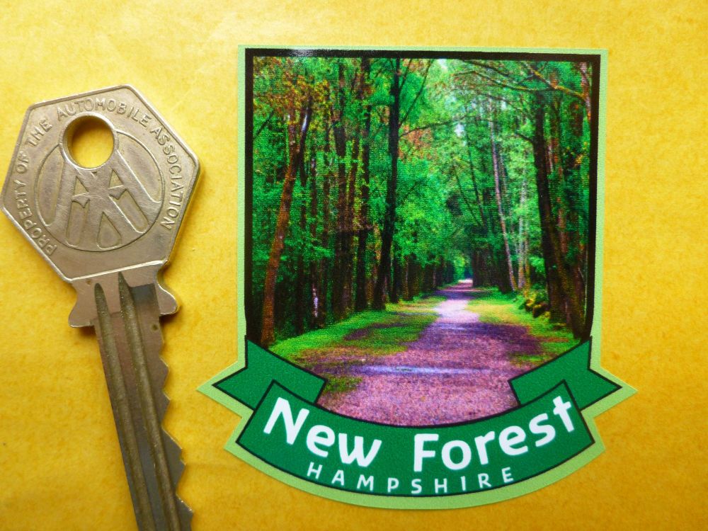 NEW FOREST Scroll Style Travel Sticker. 3.5