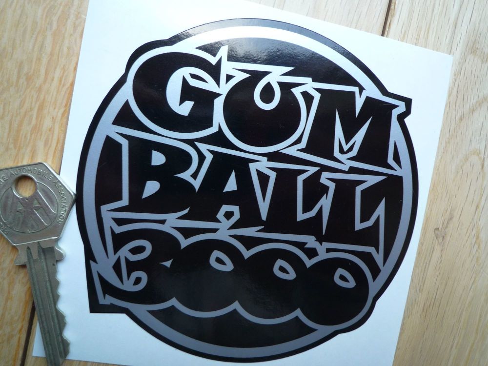 Gum Ball 3000 Black & Silver/White/Gold Sticker. 4.5".