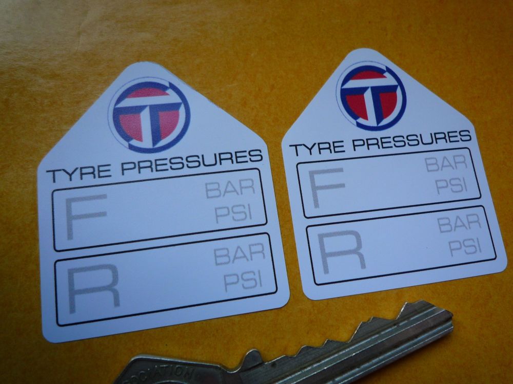 Talbot Tyre Pressure Stickers. 1.75" Pair.