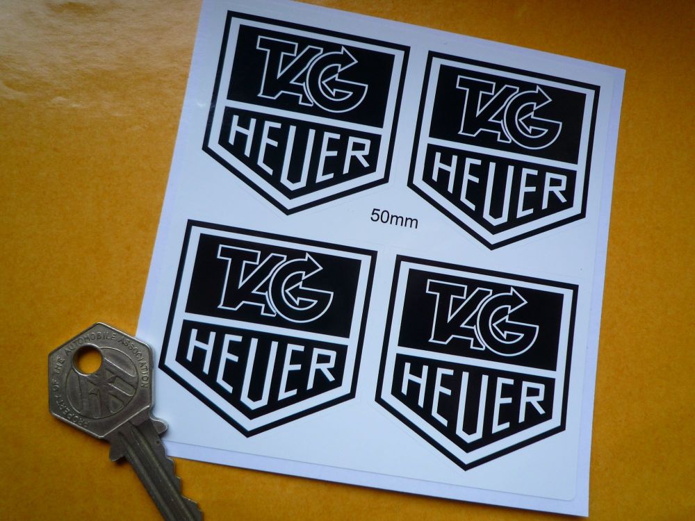 Tag Heuer Black & White Stickers. Set of 4. 2".