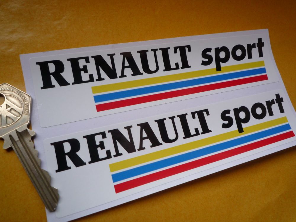 Renault Sport Coloured Stripes Oblong Stickers - Short & Separate Stripes - 6" Pair