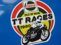Isle Of Man TT Races Castrol 1980 Yamaha Sticker. 84mm.