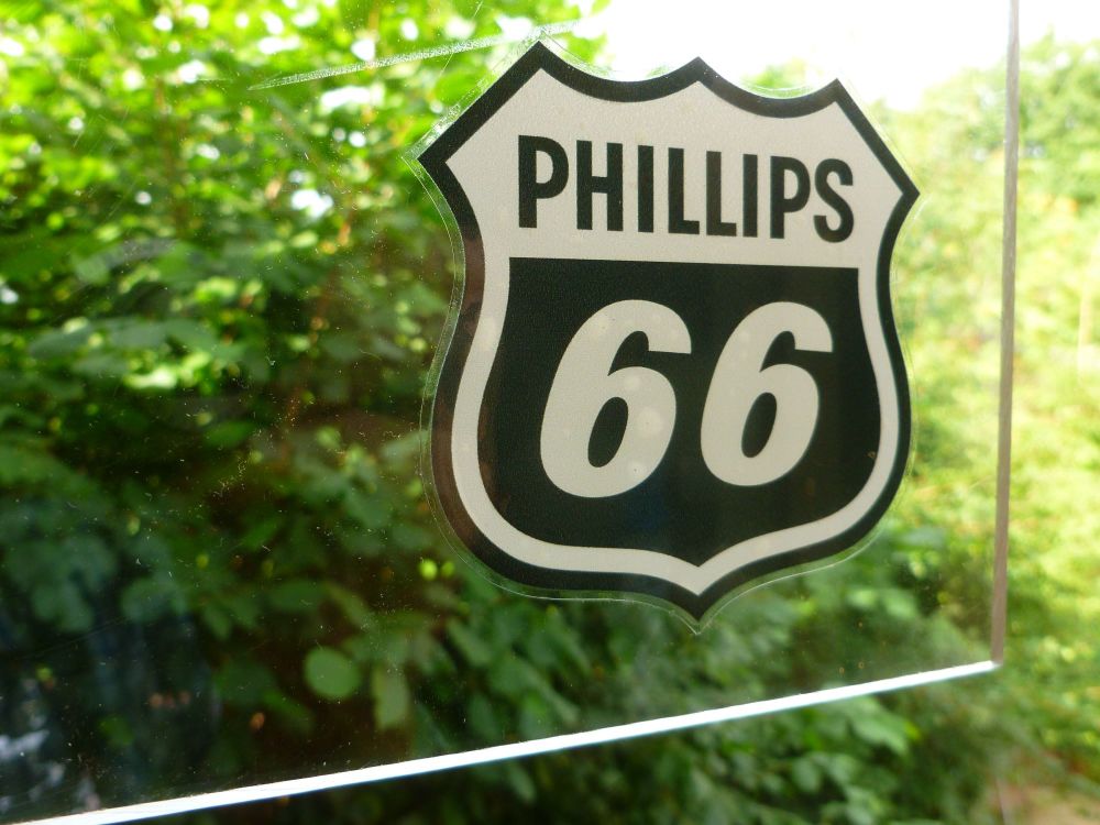 Phillips 66 Shield Shaped Black & Off Whie window Sticker 3