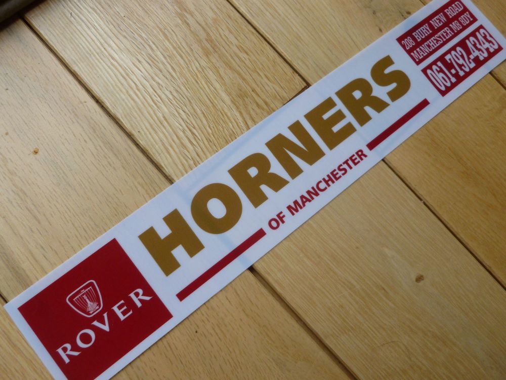 Horners of Manchester Rover Dealer Sticker. 12