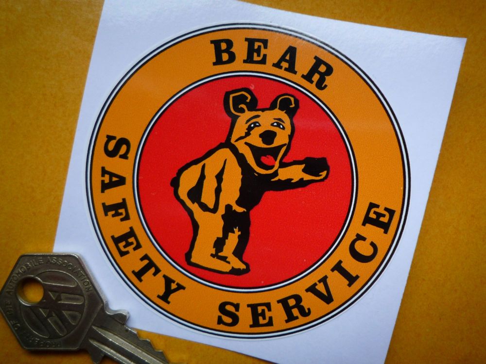 Bear Safety Service Circular Sticker. 3".