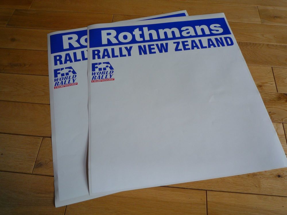 Rally New Zealand Rothmans Plain Style Door Panel Stickers. 20" Pair.