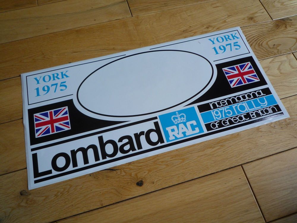 Lombard RAC Rally York 1974 or 1975 Black & Blue Sticker. 450mm