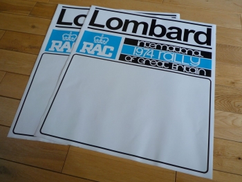 Lombard RAC International 1974 or 1975 Rally of GB Door Panel Stickers. 20" Pair.